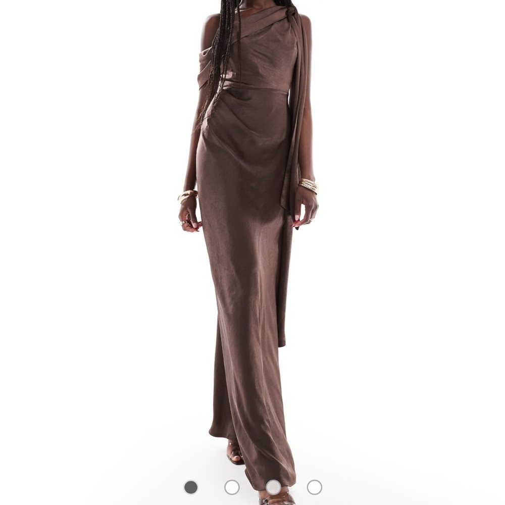Chocolate brown formal maxi dress